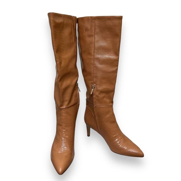 Sam Edelman Uma leather pointed toe knee high mid heel boots NEW - Picture 4 of 12